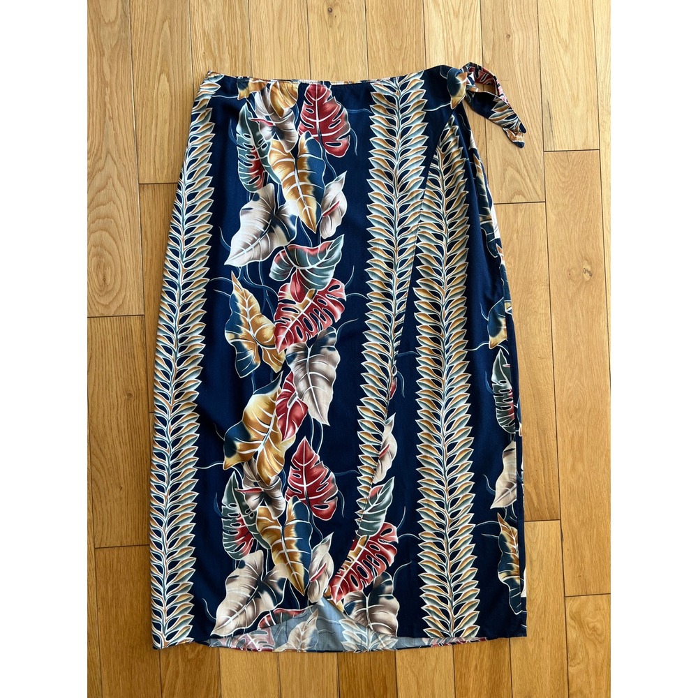 Vintage Hilo Hattie Hawaiian Original Wrap Midi Skirt Floral Womens Size M